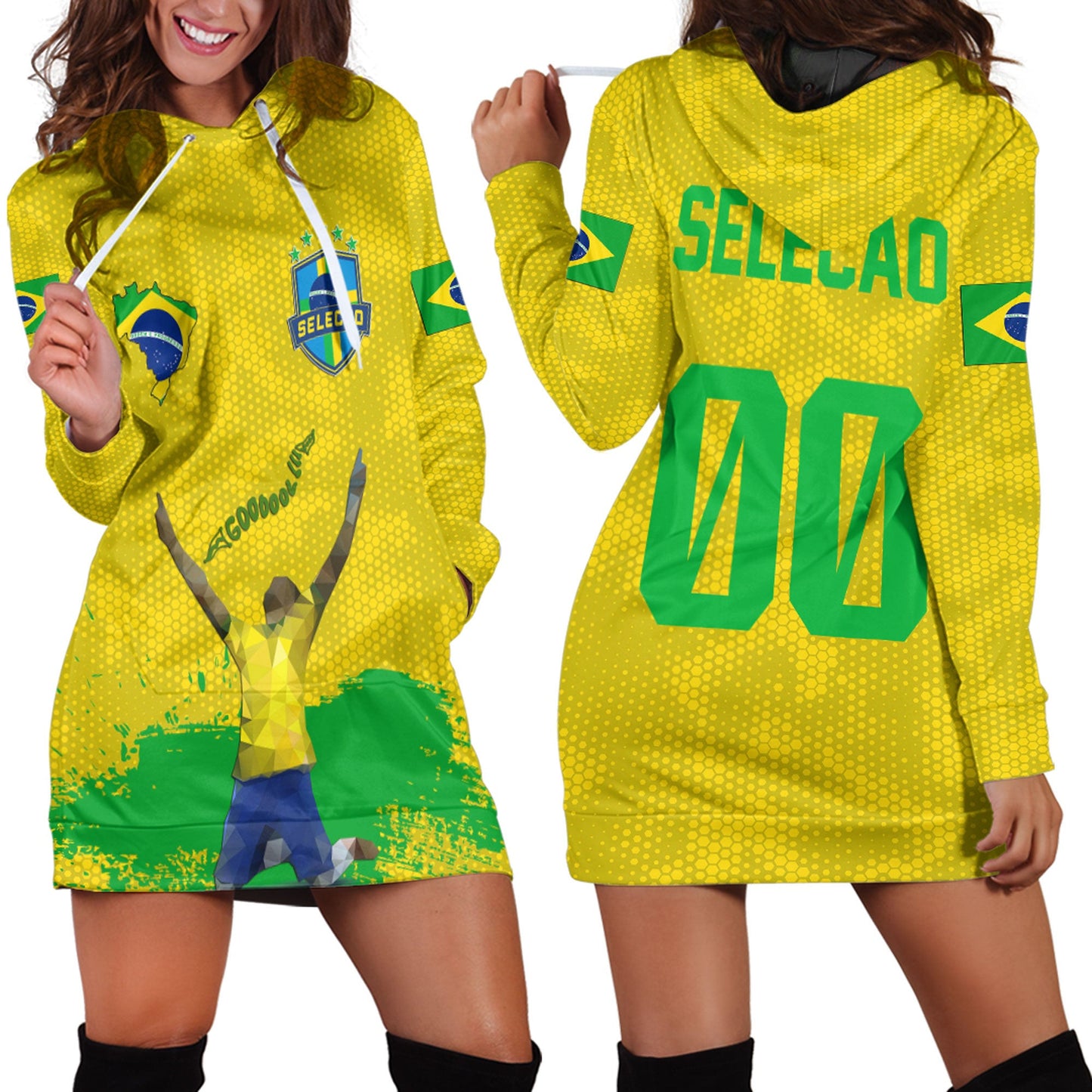 Clothing Brazil Football Hoodie Dress