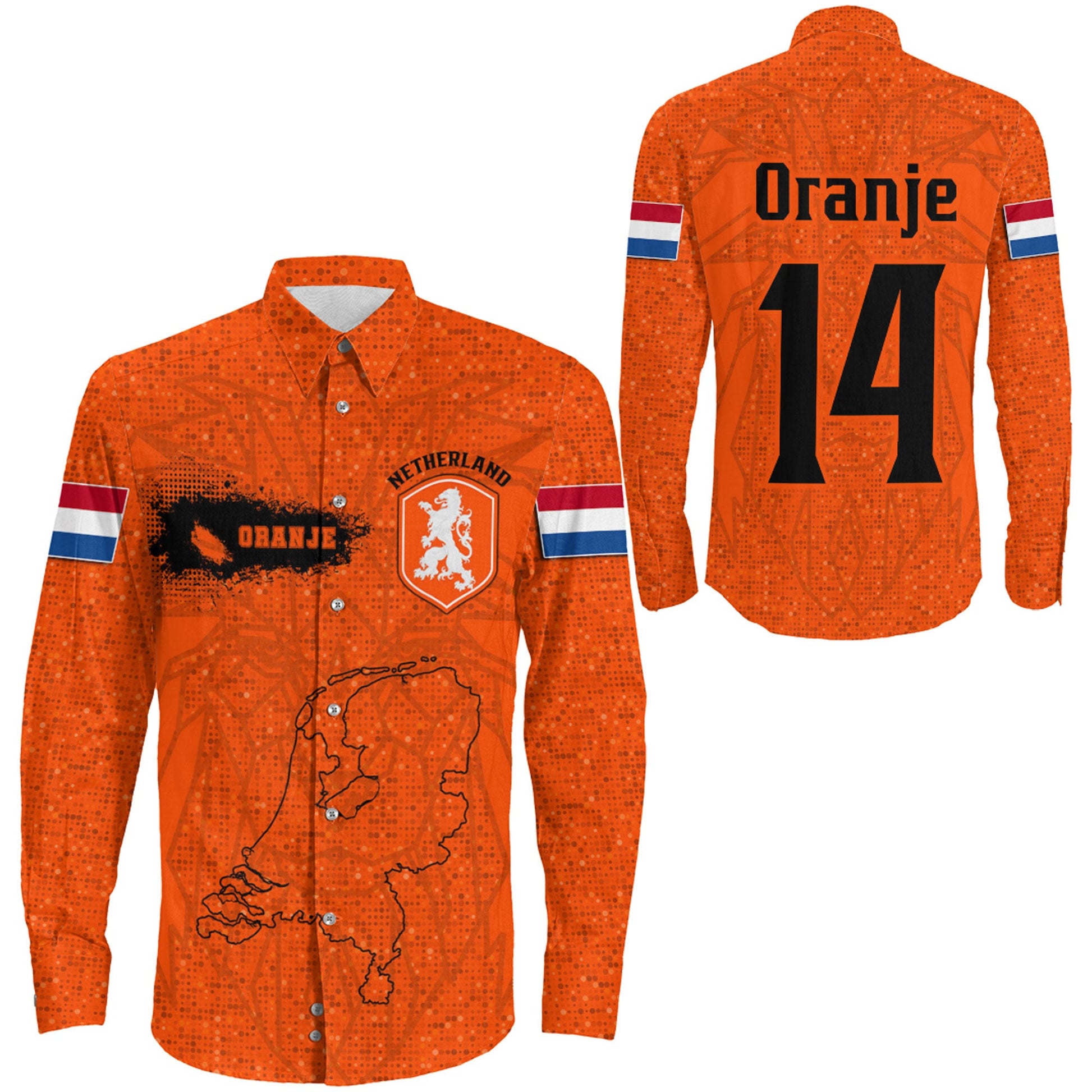 Clothing Netherlands Football Long Sleeve Button Shirt