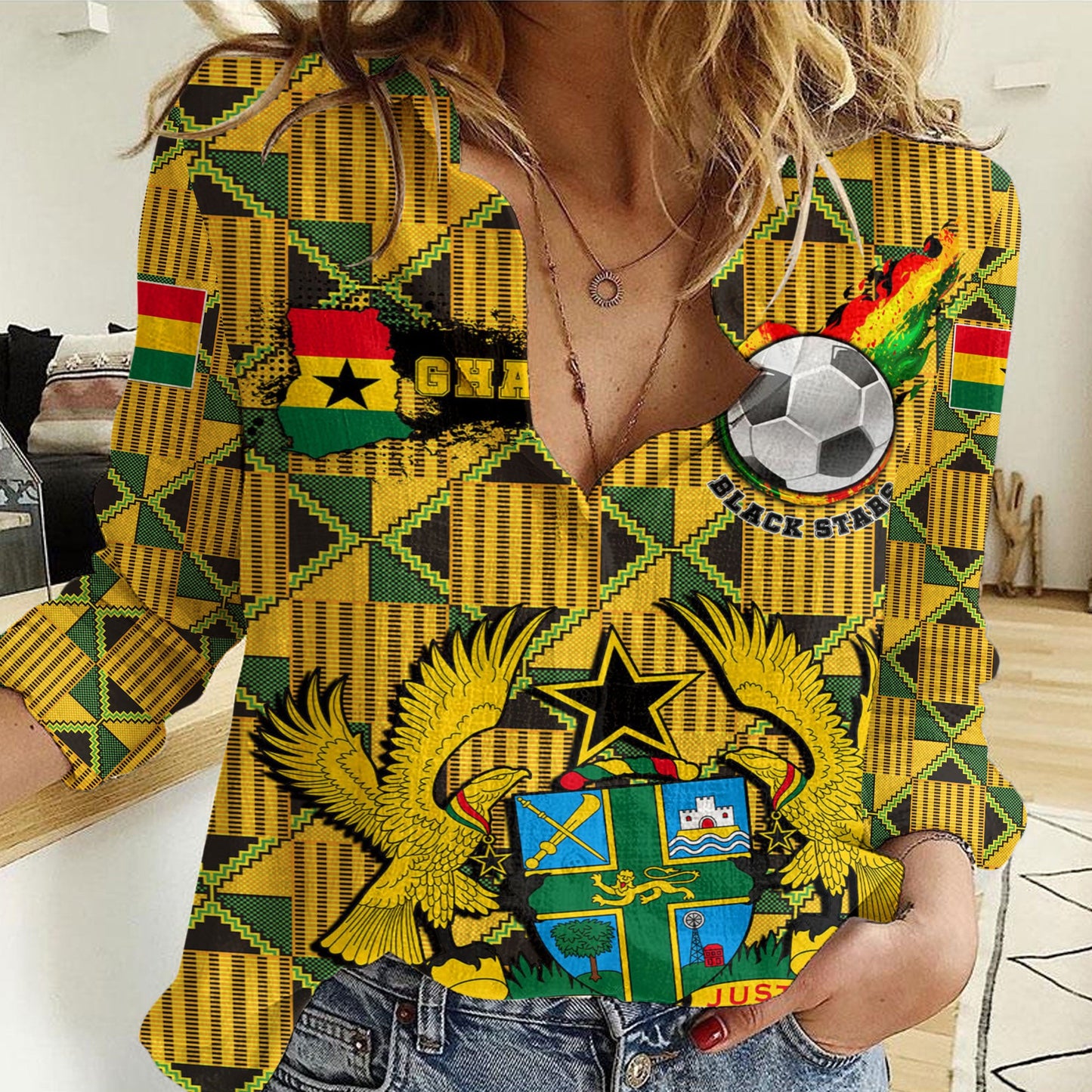 Clothing Ghana Football Women Casual Shirt