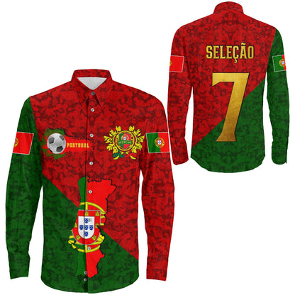 Clothing Portugal Football Long Sleeve Button Shirt