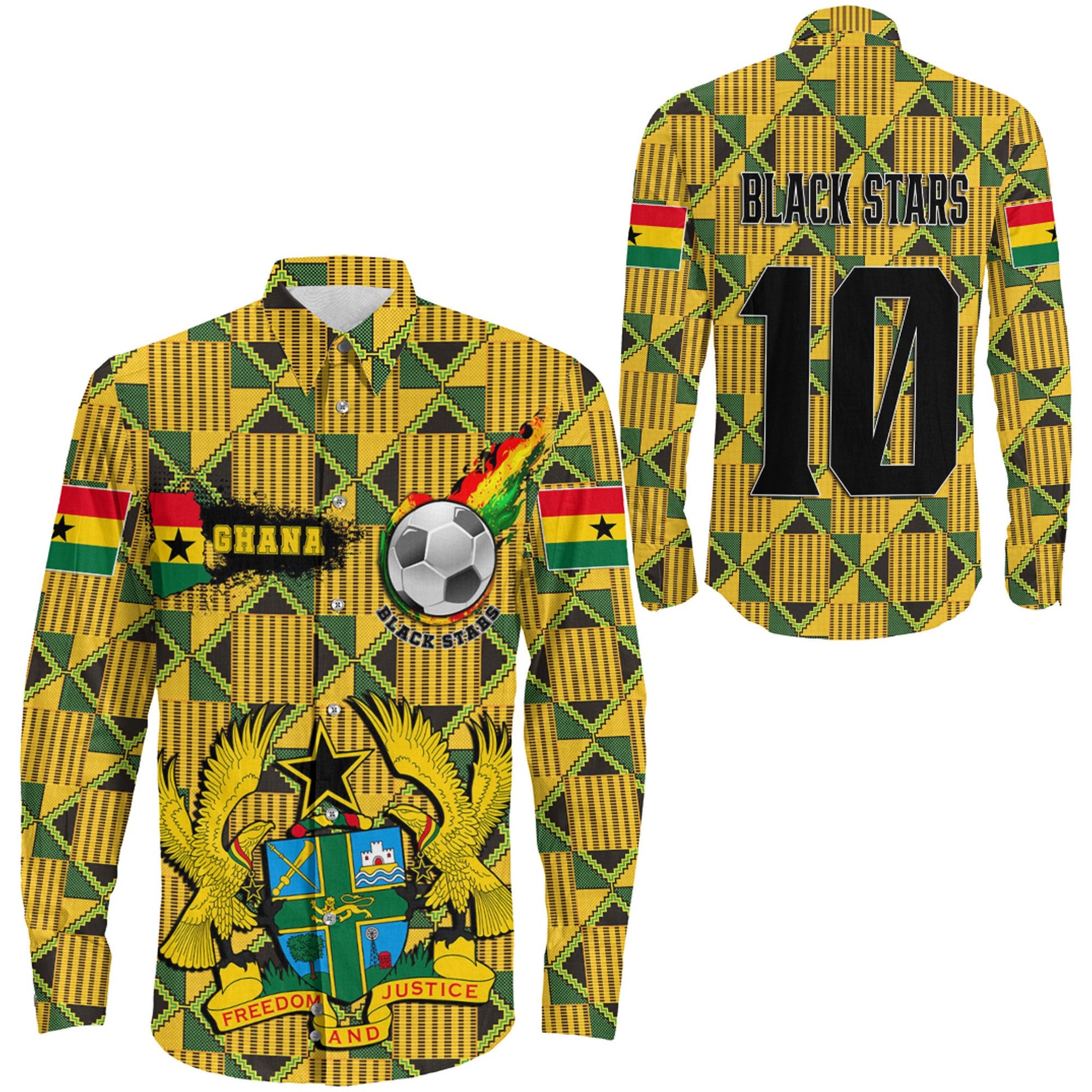 Clothing Ghana Football Long Sleeve Button Shirt