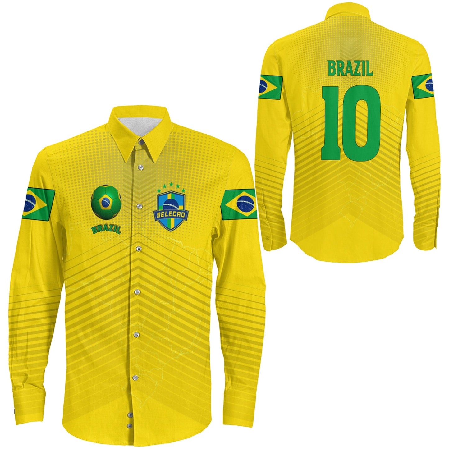 Clothing Brazil Sport Long Sleeve Button Shirt