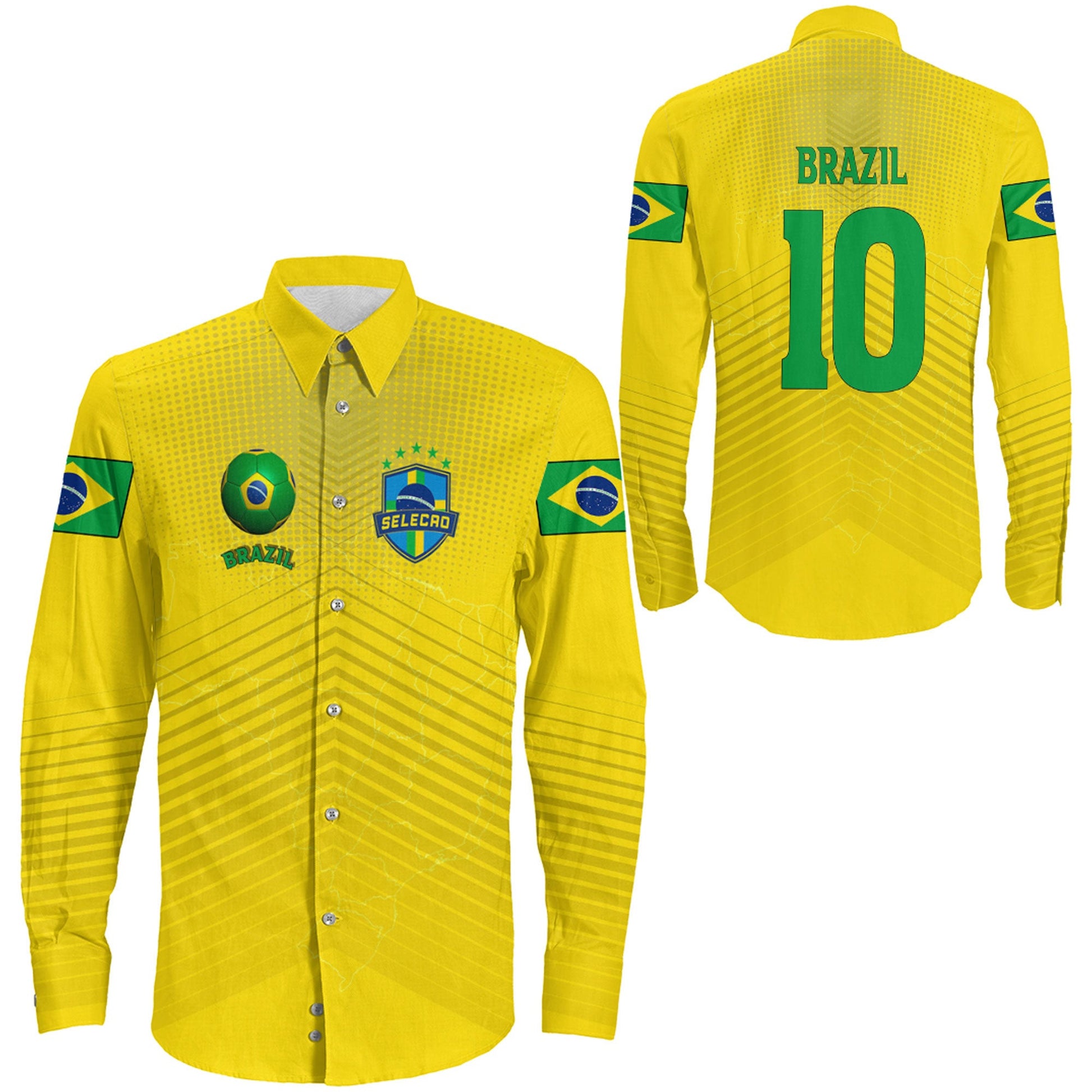 Clothing Brazil Sport Long Sleeve Button Shirt