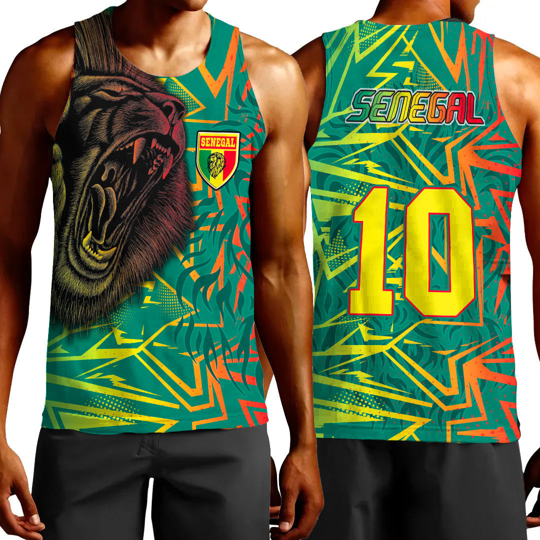Clothing Senegal Lion Pattern Sport Tank Top