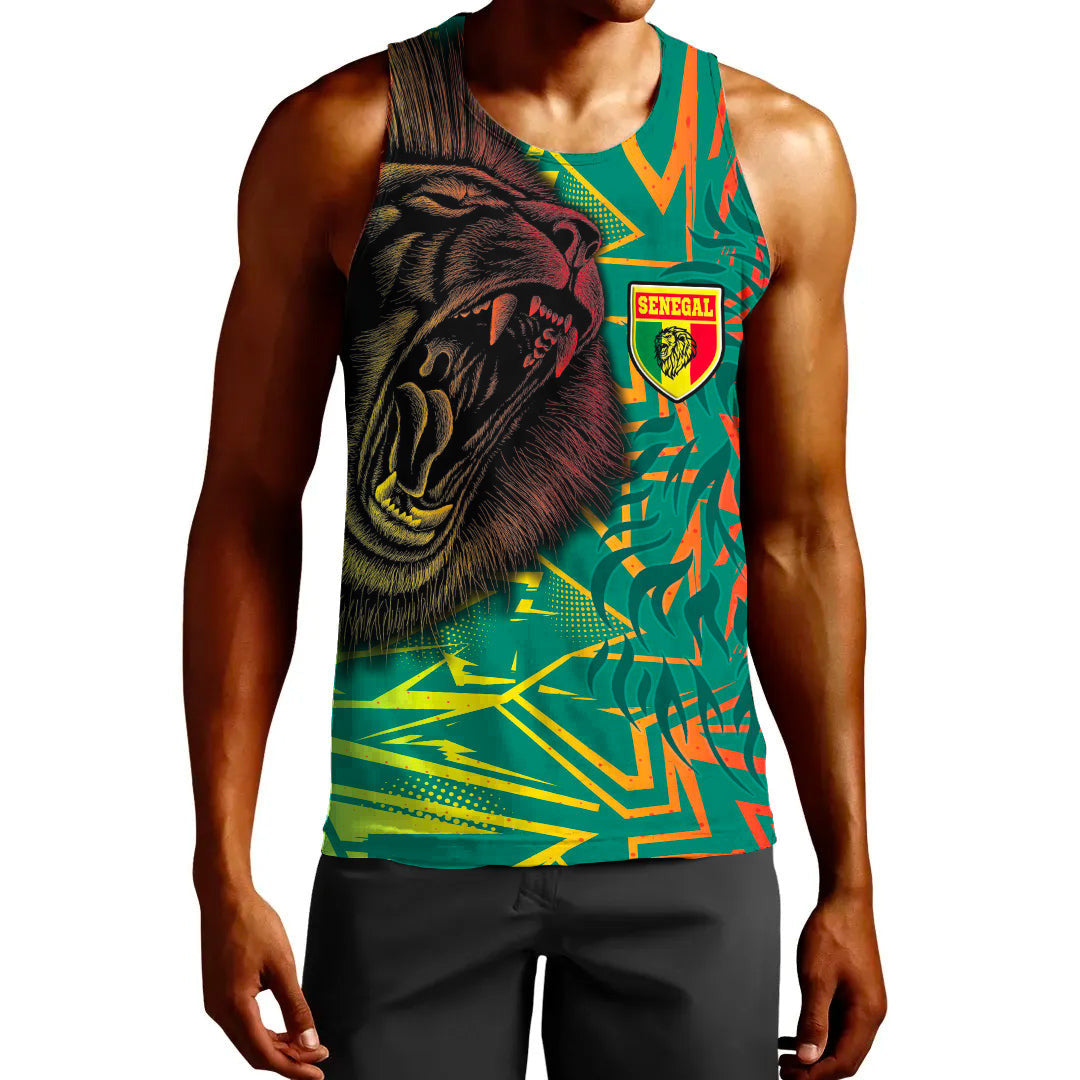 Clothing Senegal Lion Pattern Sport Tank Top