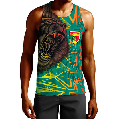 Clothing Senegal Lion Pattern Sport Tank Top