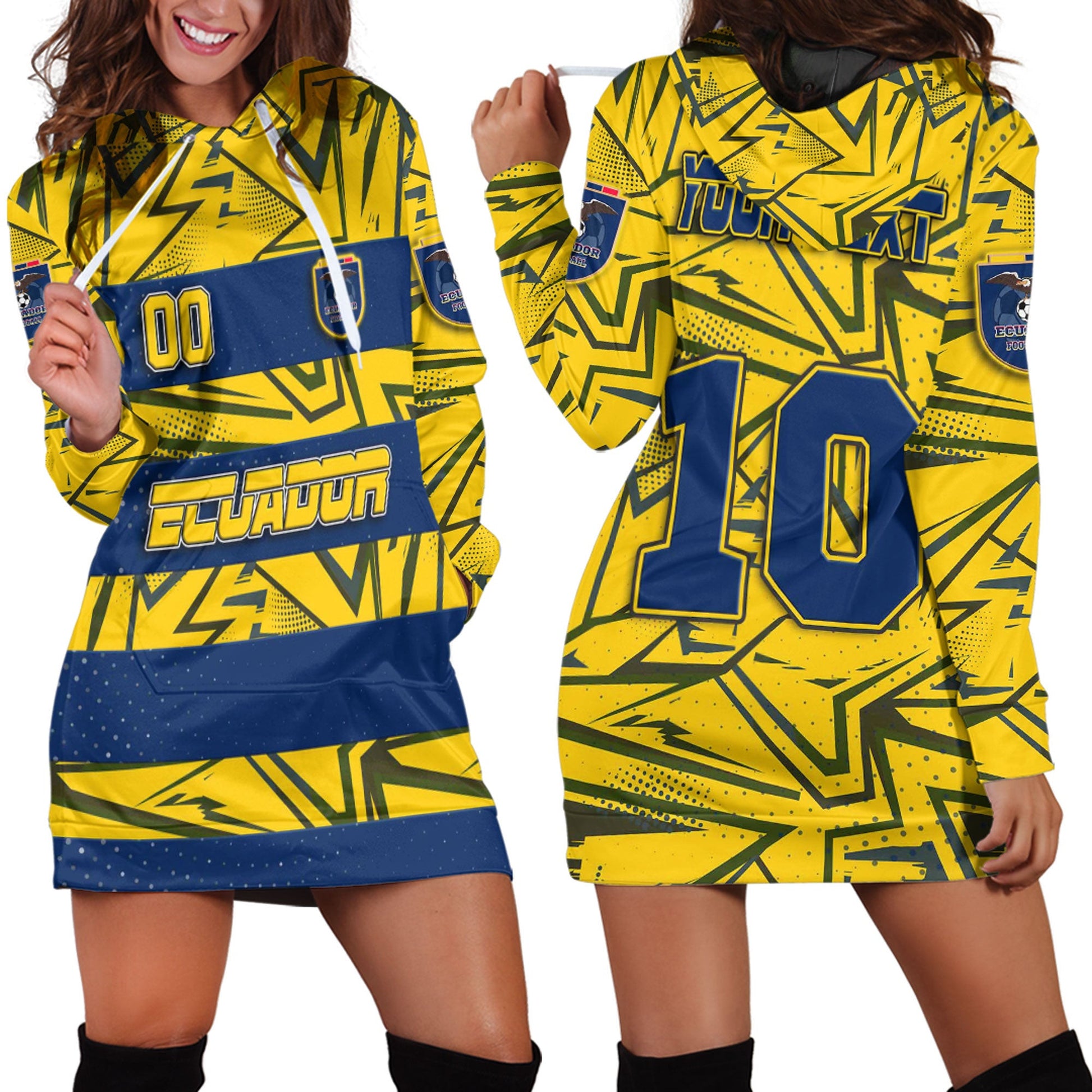 Clothing Ecuador Pattern Sport Sport Hoodie Dress