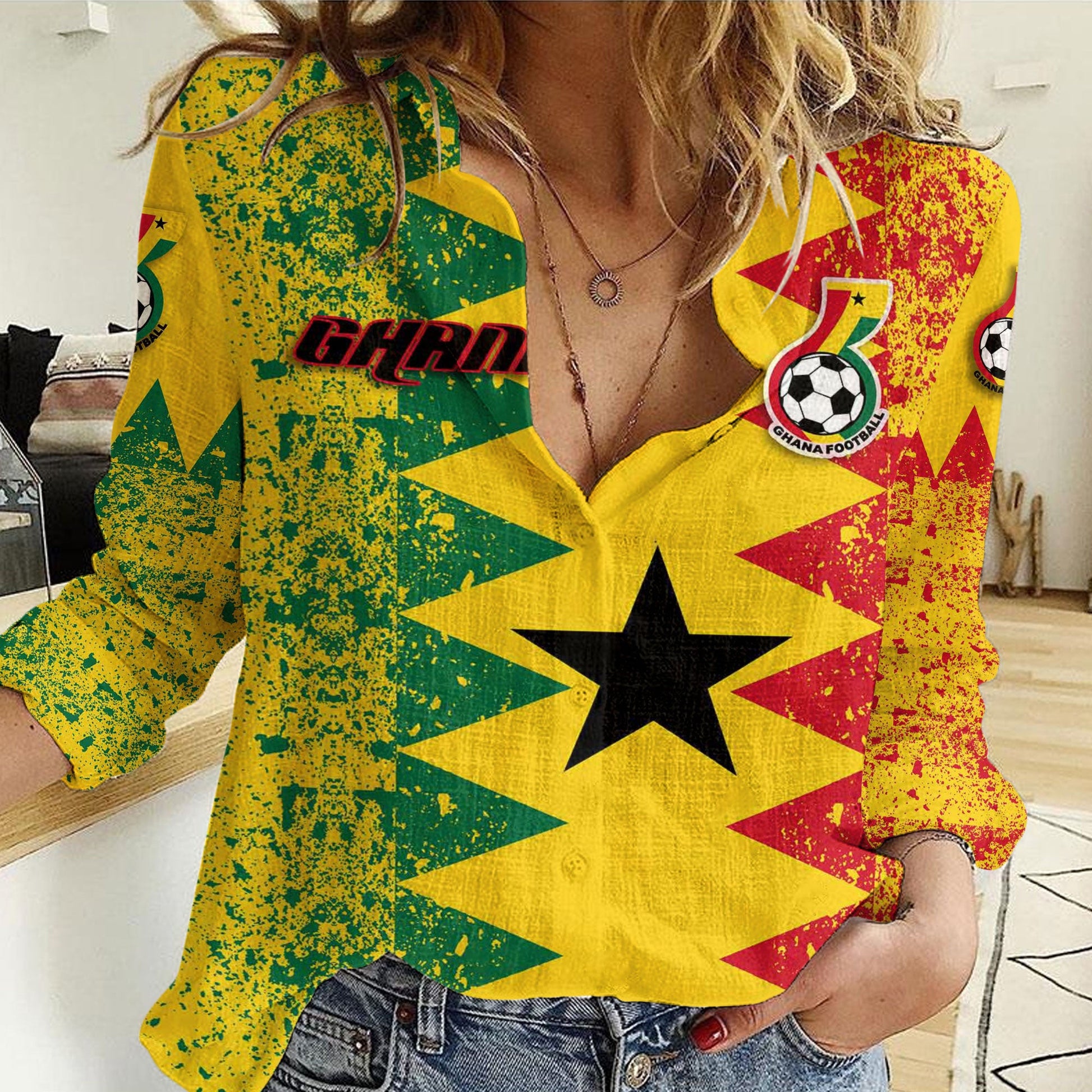 Clothing Ghana Kenter Pattern Sport Women Casual Shirt