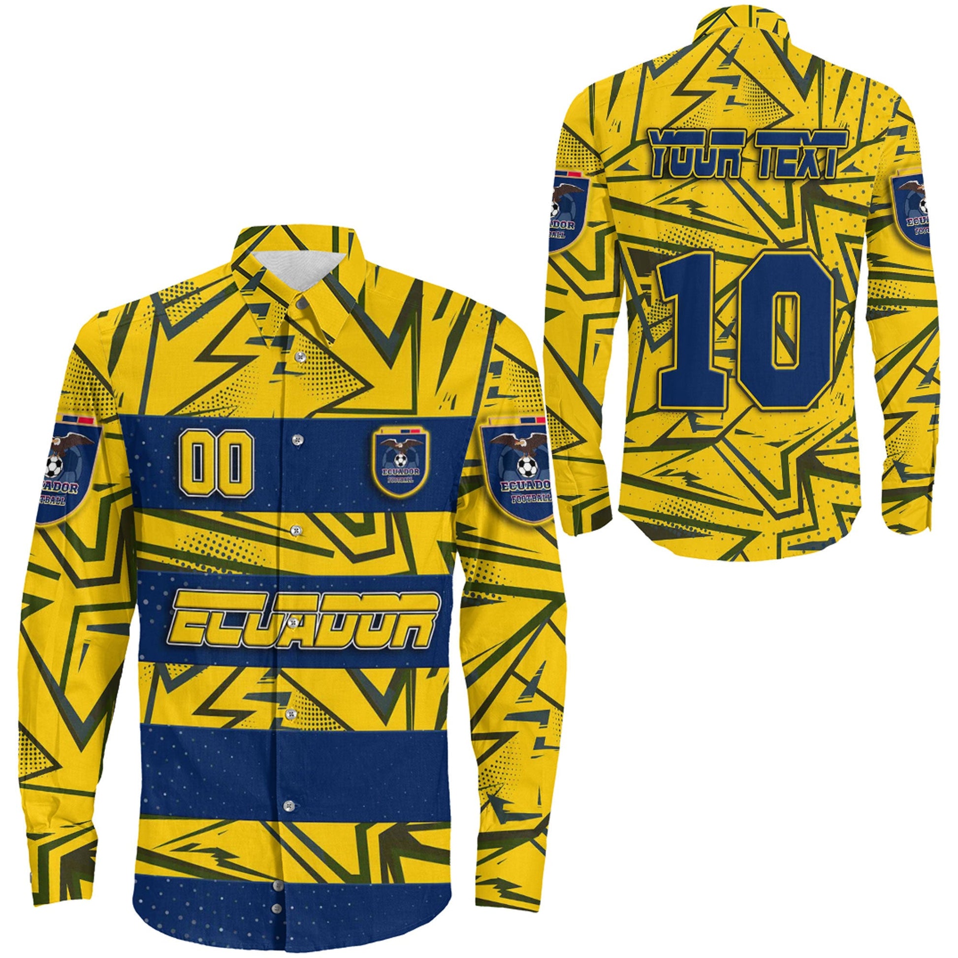 Clothing Ecuador Pattern Sport Sport Long Sleeve Button Shirt