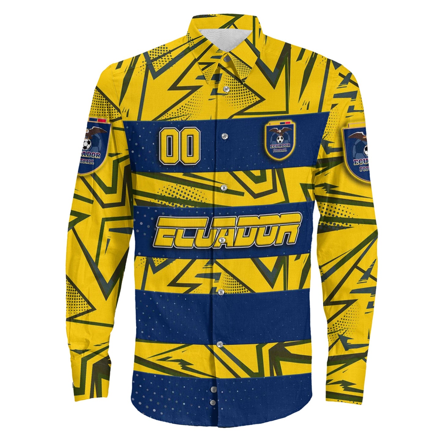 Clothing Ecuador Pattern Sport Sport Long Sleeve Button Shirt