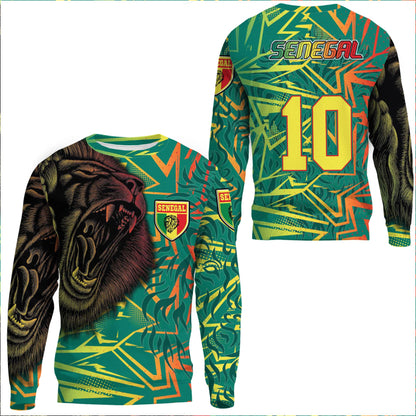 Clothing Senegal Lion Pattern Sport Sweatshirts
