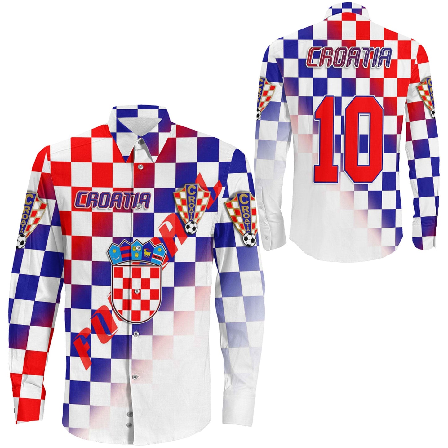 Clothing Croatia Pattern Sport Long Sleeve Button Shirt
