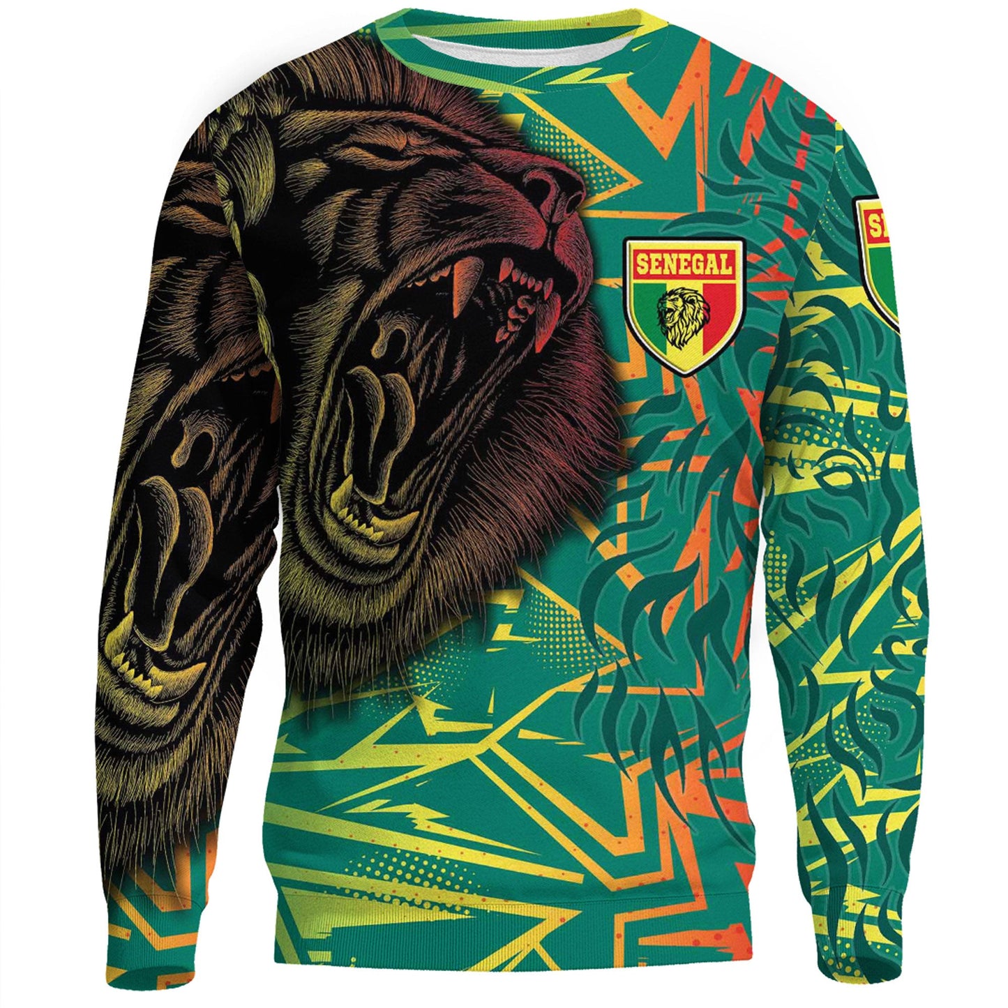 Clothing Senegal Lion Pattern Sport Sweatshirts