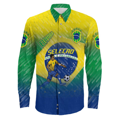 Clothing Brazils Gradiant Sporty Style Long Sleeve Button Shirt
