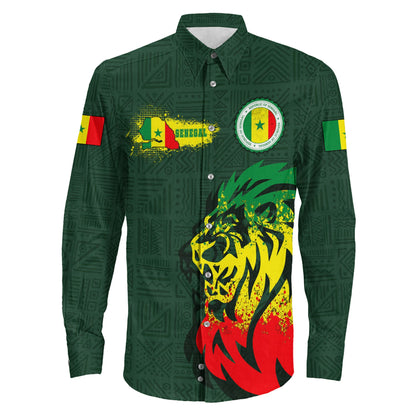 Clothing Senegal Football Long Sleeve Button Shirt