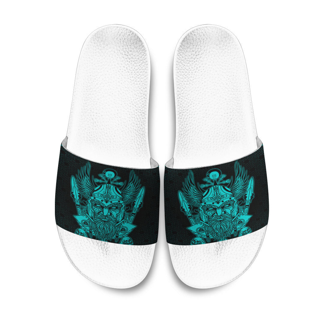 Slide Sandals Odin And Raven Turquoise Viking Slide Sandals