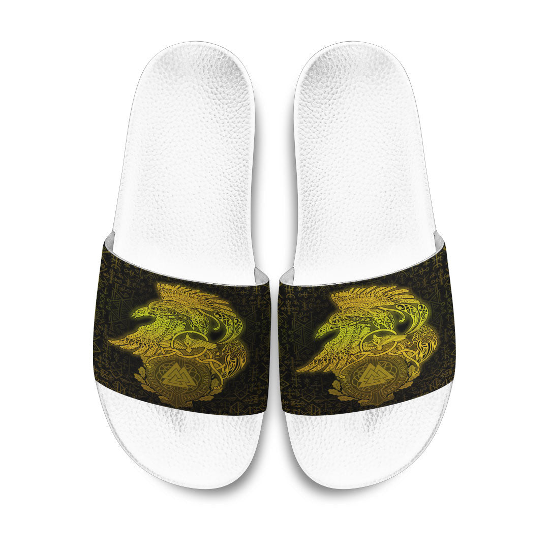 Slide Sandals Raven Celtic Special Yellow Viking Slide Sandals