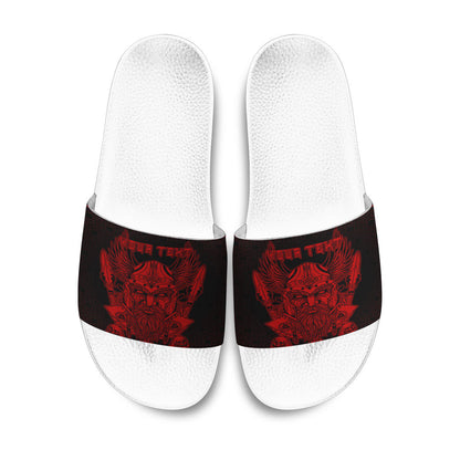 Slide Sandals Custom Odin And Raven Red Viking Slide Sandals