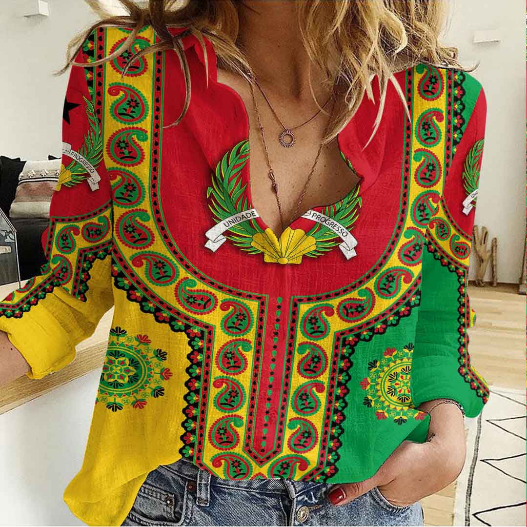 Clothing Guinea Bissau Dashiki Women's Casual Shirt