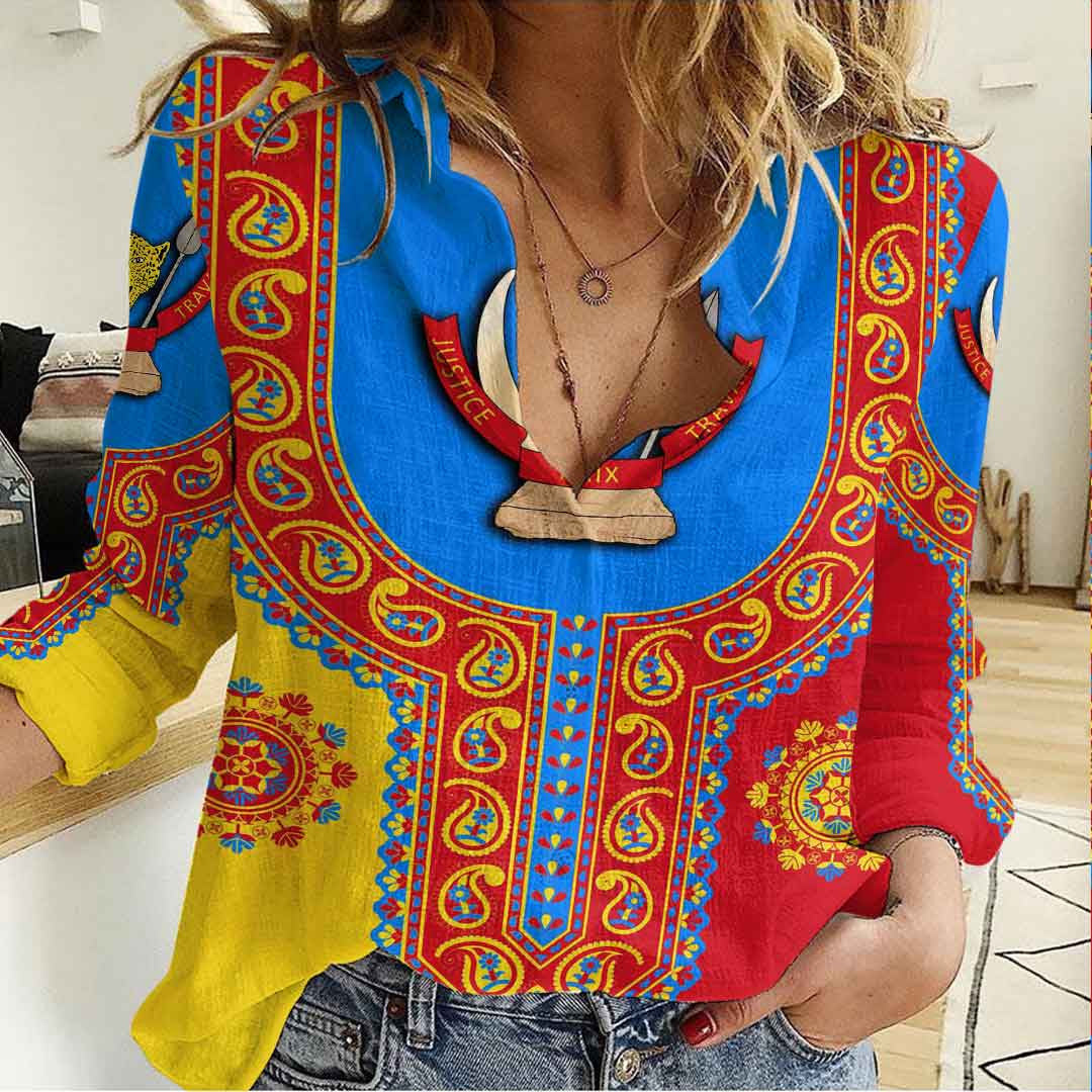 Clothing Democratic Republic Of The Congo Dashiki Women's Casual Shirt