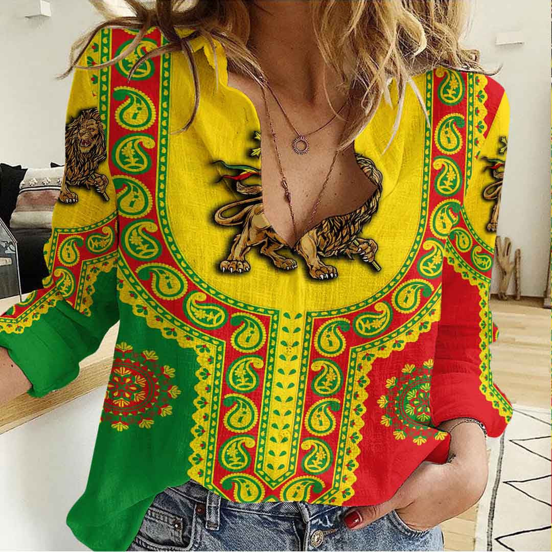 Clothing Ethiopia Lion Dashiki Women's Casual Shirt