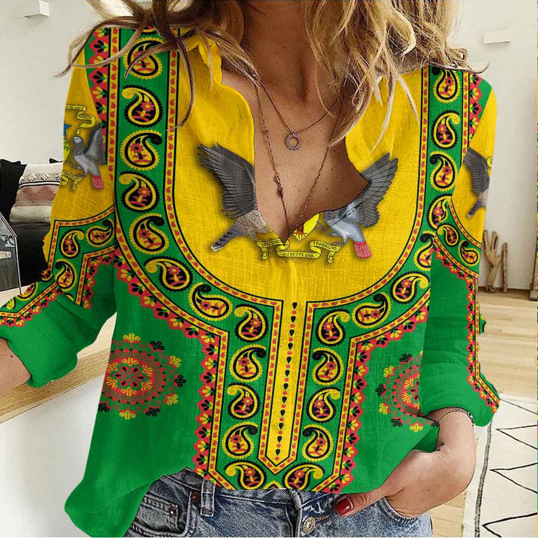Clothing São Tomé And Príncipe Dashiki Women's Casual Shirt