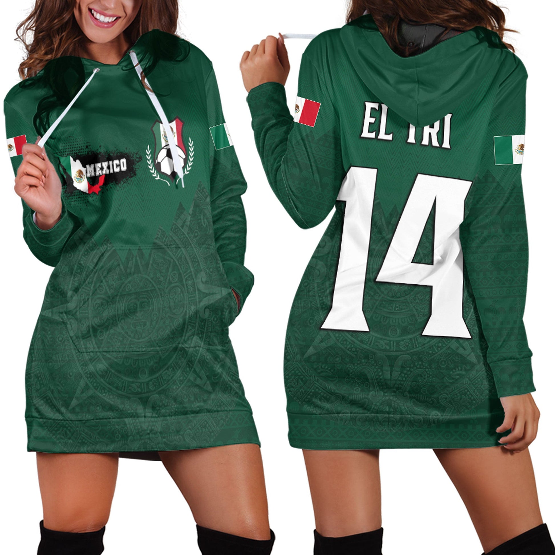 Clothing Mexico El Tri Football Hoodie Dress