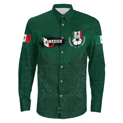 Clothing Mexico El Tri Football Long Sleeve Button Shirt