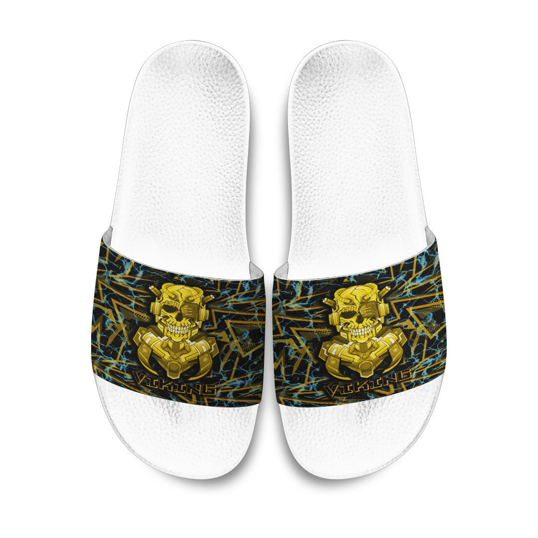Slide Sandals Viking 3D Warrior Robo Gold Storm Pattern Slide Sandals