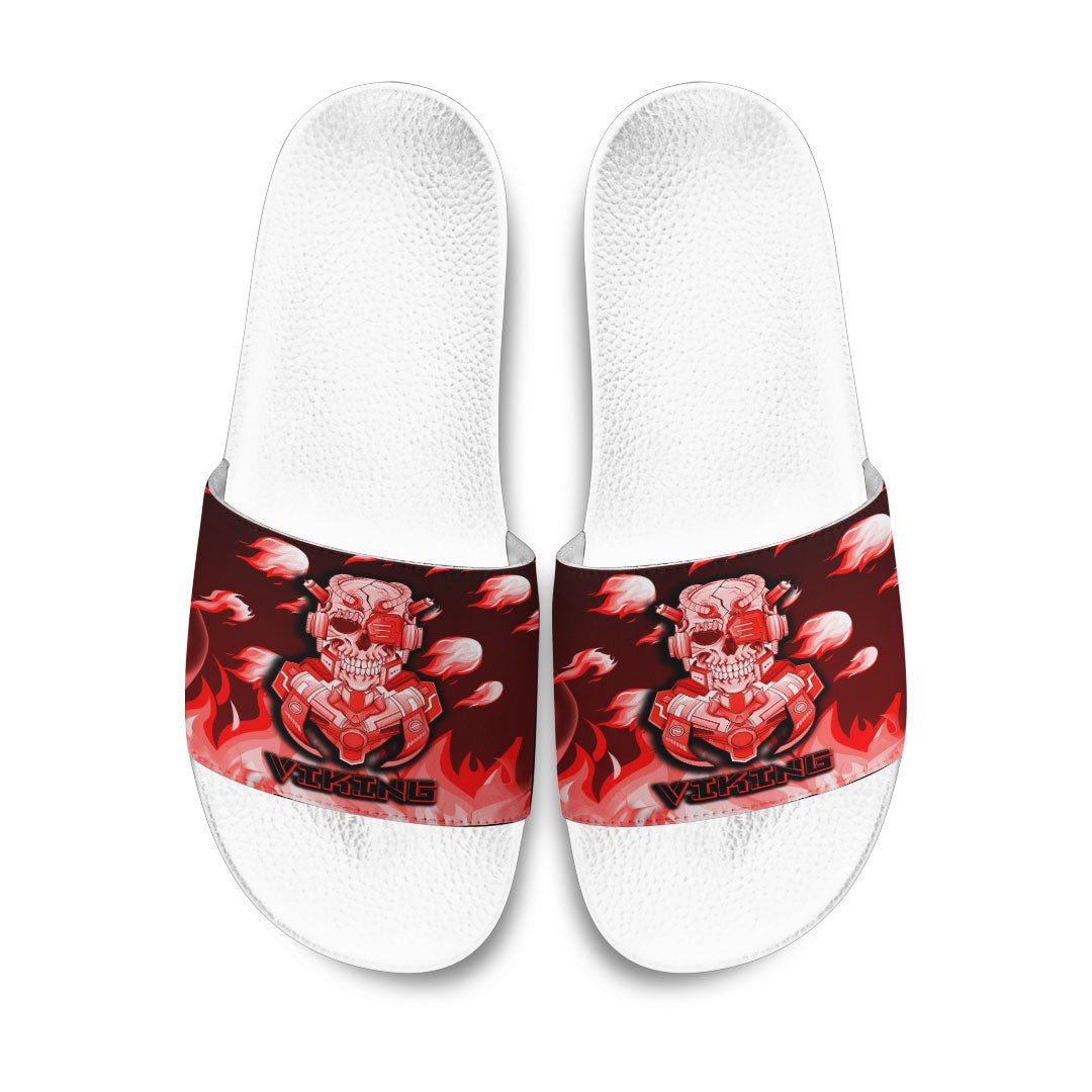 Slide Sandals Viking 3D Warrior Robo Red Fire Pattern Slide Sandals