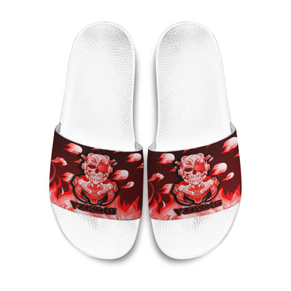 Slide Sandals Viking 3D Warrior Robo Red Fire Pattern Slide Sandals