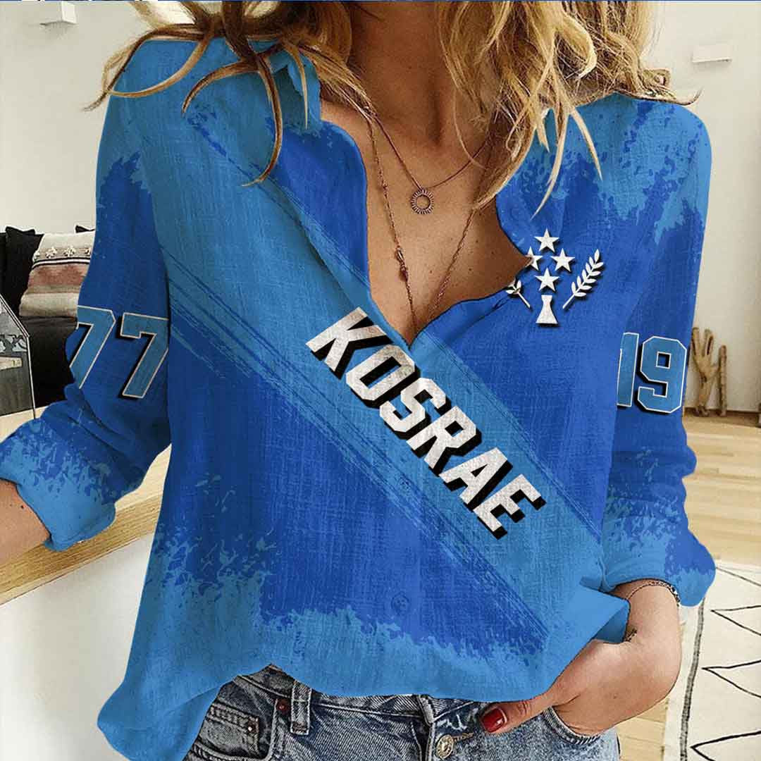 Clothing Kosrae Founded Brush Pattern Women's Casual Shirt