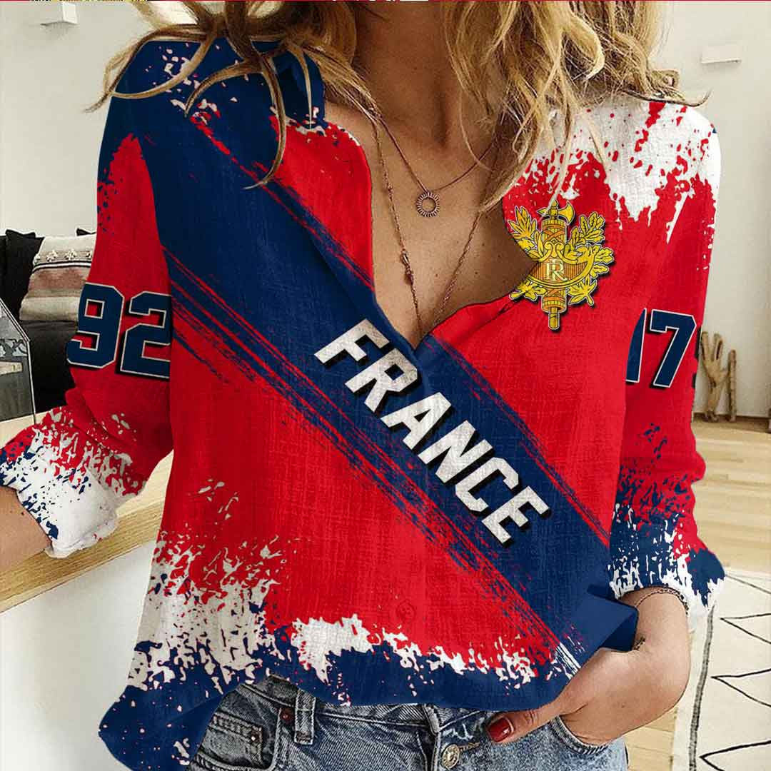 Clothing France Founded Brush Pattern Women's Casual Shirt