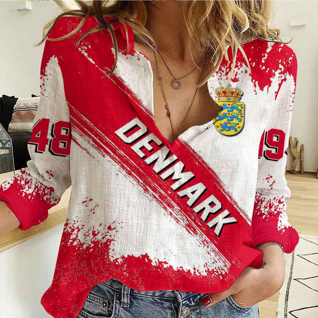Clothing Denmark Founded Brush Pattern Women's Casual Shirt