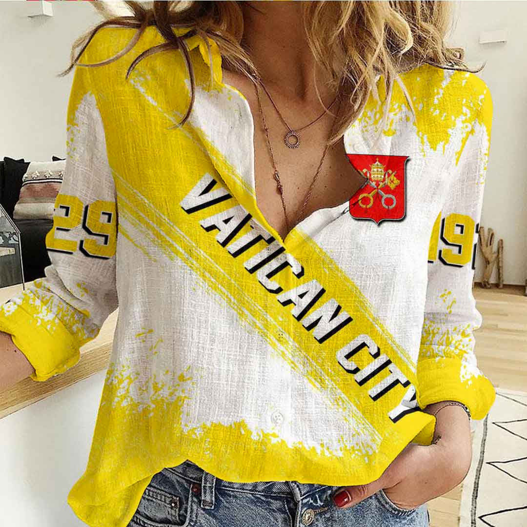 Clothing Vatican City Founded Brush Pattern Women's Casual Shirt