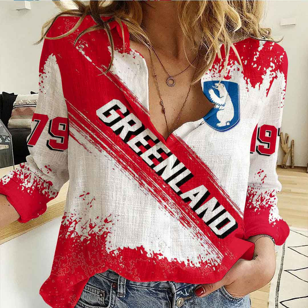 Clothing Greenland Founded Brush Pattern Women's Casual Shirt