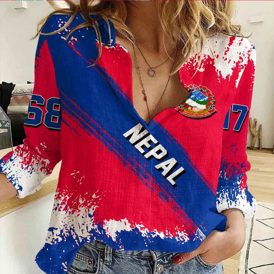 Clothing Nepal Founded Brush Pattern Women's Casual Shirt