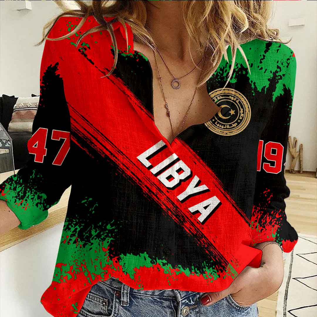 Clothing Libya Founded Brush Pattern Women's Casual Shirt