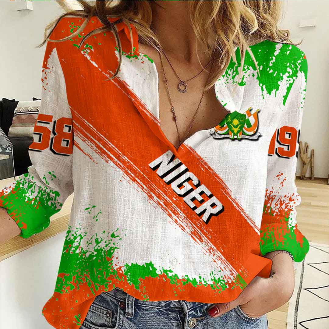 Clothing Niger Founded Brush Pattern Women's Casual Shirt