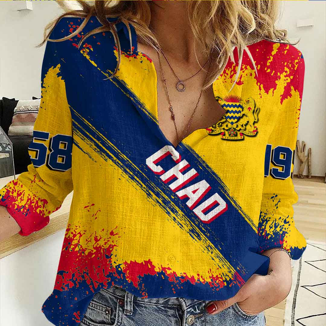 Clothing Chad Founded Brush Pattern Women's Casual Shirt