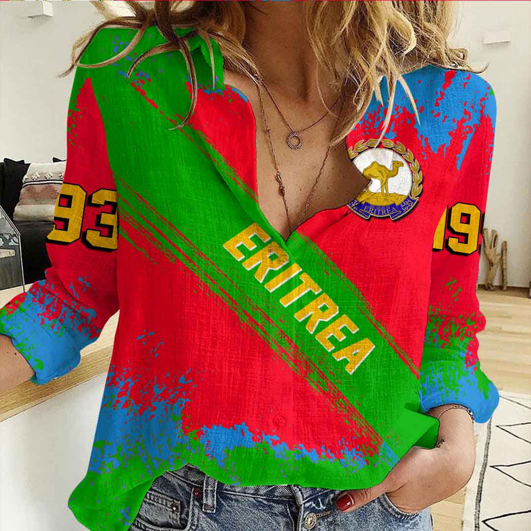 Clothing Eritrea Founded Brush Pattern Women's Casual Shirt