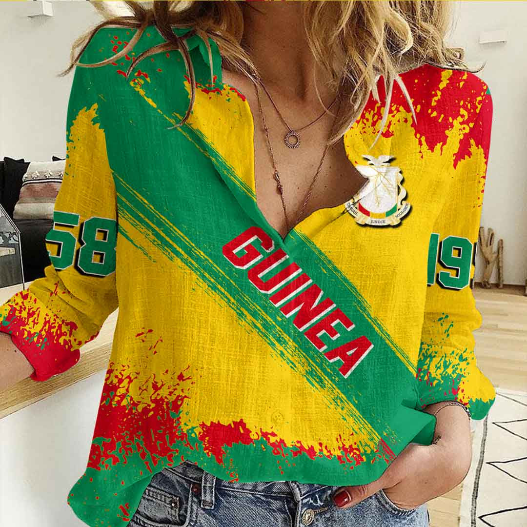 Clothing Guinea Founded Brush Pattern Women's Casual Shirt