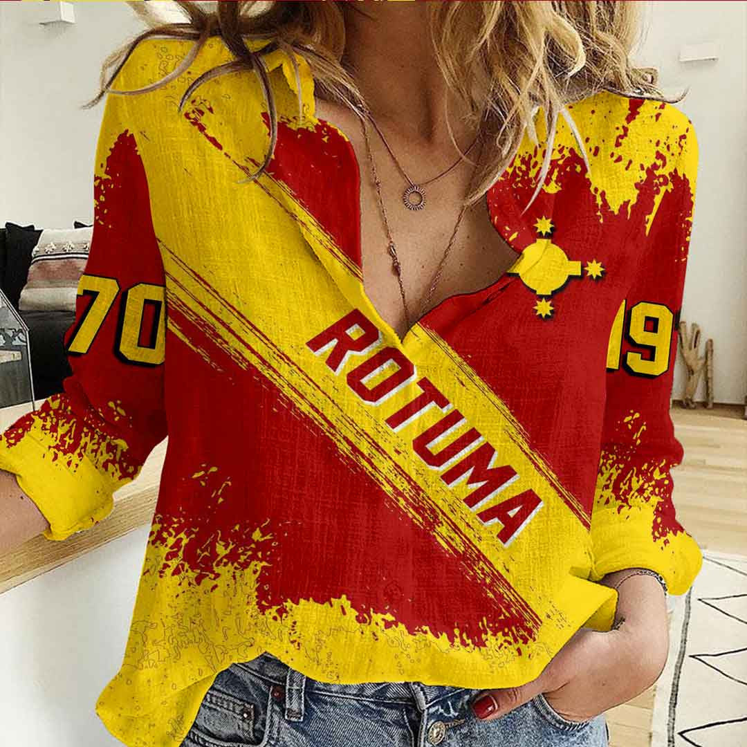 Clothing Rotuma Founded Brush Pattern Women's Casual Shirt