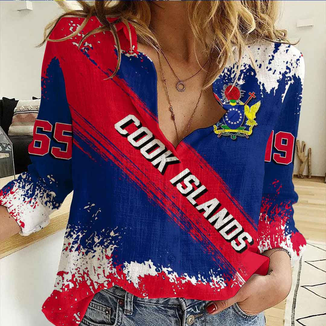 Clothing Cook Islands Founded Brush Pattern Women's Casual Shirt