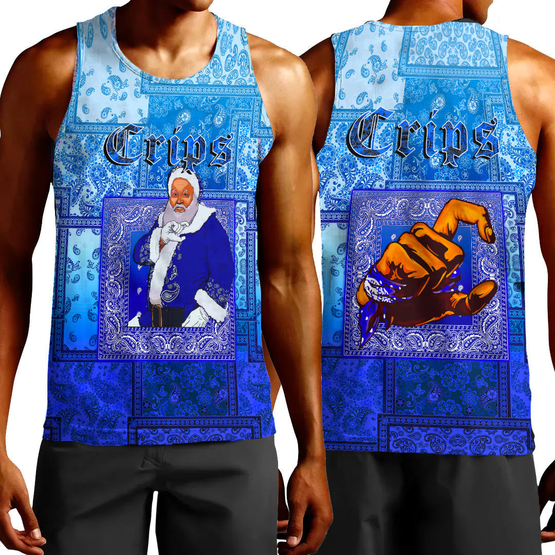 Clothing Santa Crips Gang Paisley Gradient Football Tank Top