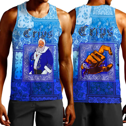 Clothing Santa Crips Gang Paisley Gradient Football Tank Top