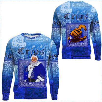 Clothing Santa Crips Gang Paisley Gradient Football Sweatshirts
