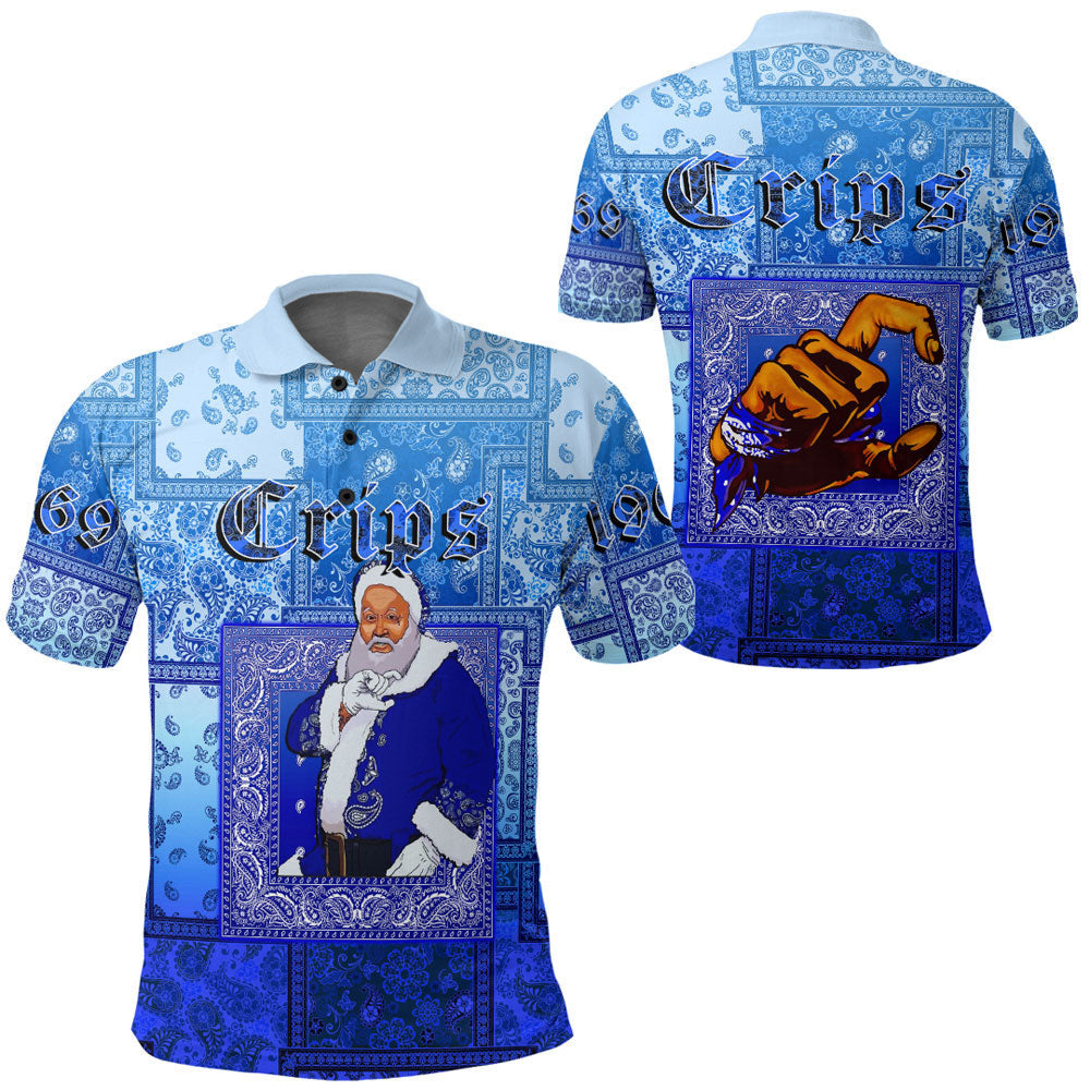 Santa Crips Gang Paisley Gradient Football Polo Shirt