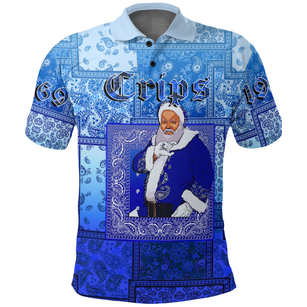 Santa Crips Gang Paisley Gradient Football Polo Shirt