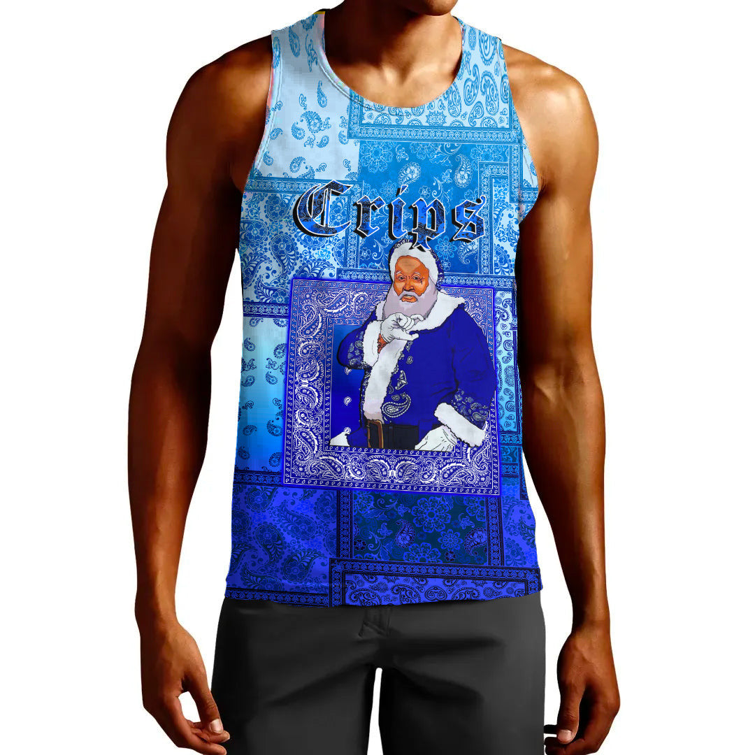 Clothing Santa Crips Gang Paisley Gradient Football Tank Top